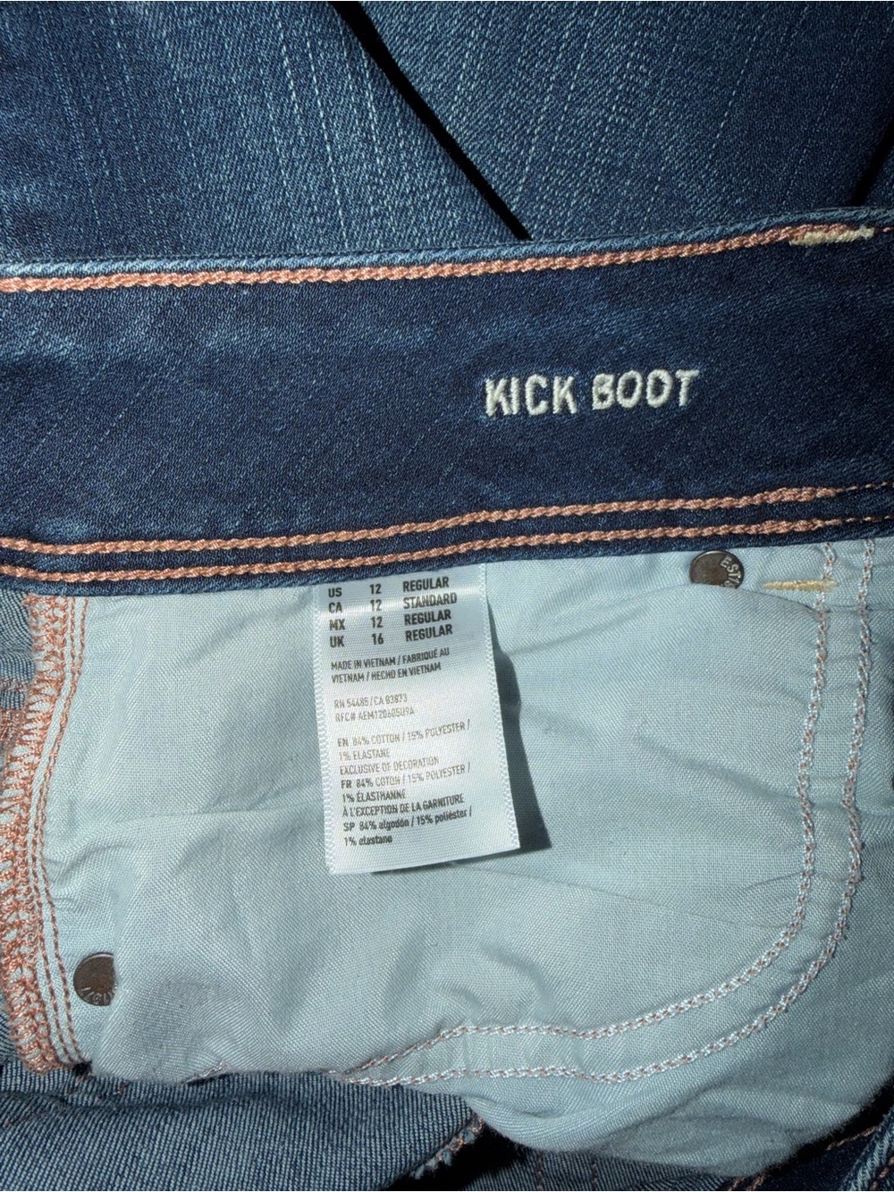 American Eagle kick boot size 12R jeans - Picture 4 of 5